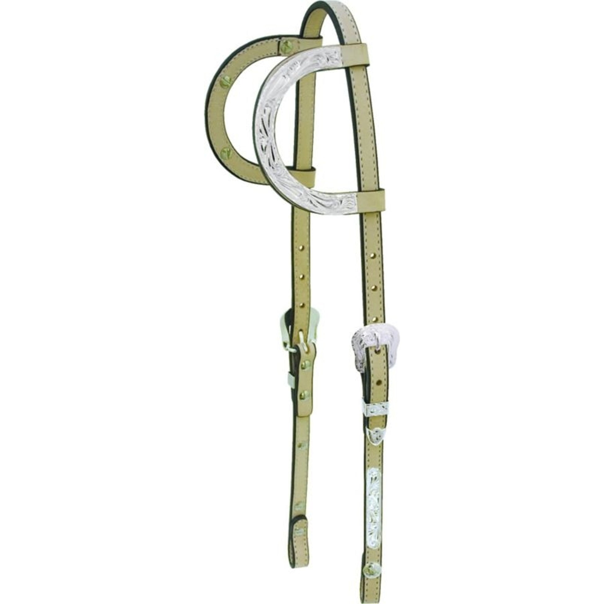 Tex Tan Silver Bars Double Ear Show Headstall Brn