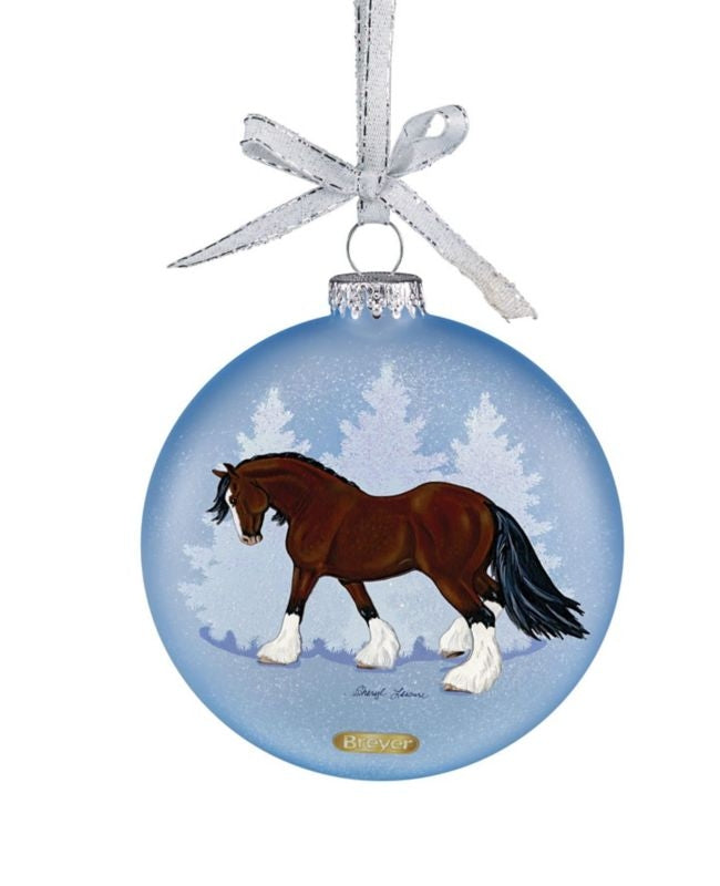 Breyer Artist Signature Ornament-Draft HorseBk/Wh