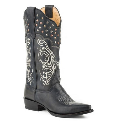 Stetson Ladies Big Lila Snip Toe Boots 8 Blk