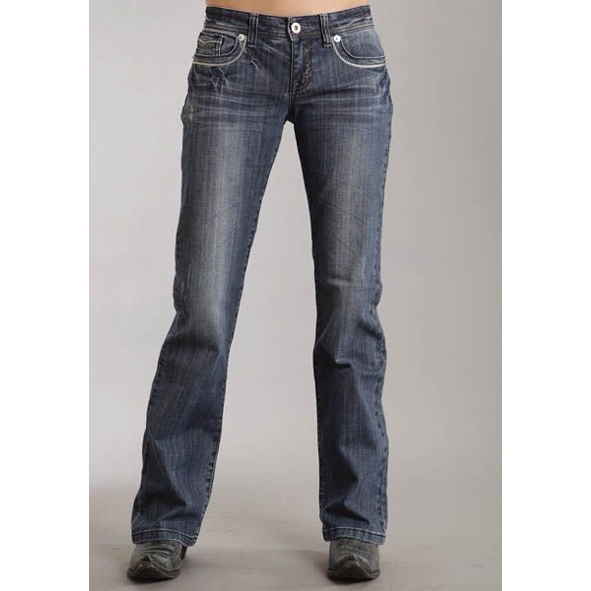 Stetson Lady MdWash Top Stitch BootCut Jeans 0R