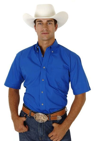 Roper Mens Poplin One Pocket Shirt Md Roy