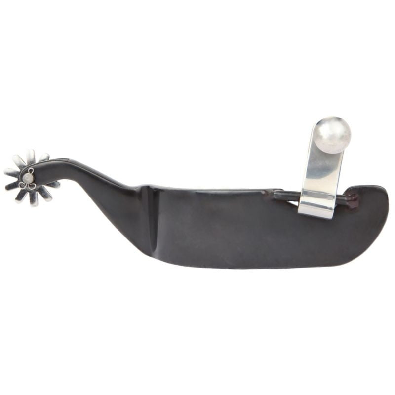 Black Steel 10 Point Rowel 1 1/4 Band Spur Med Brn