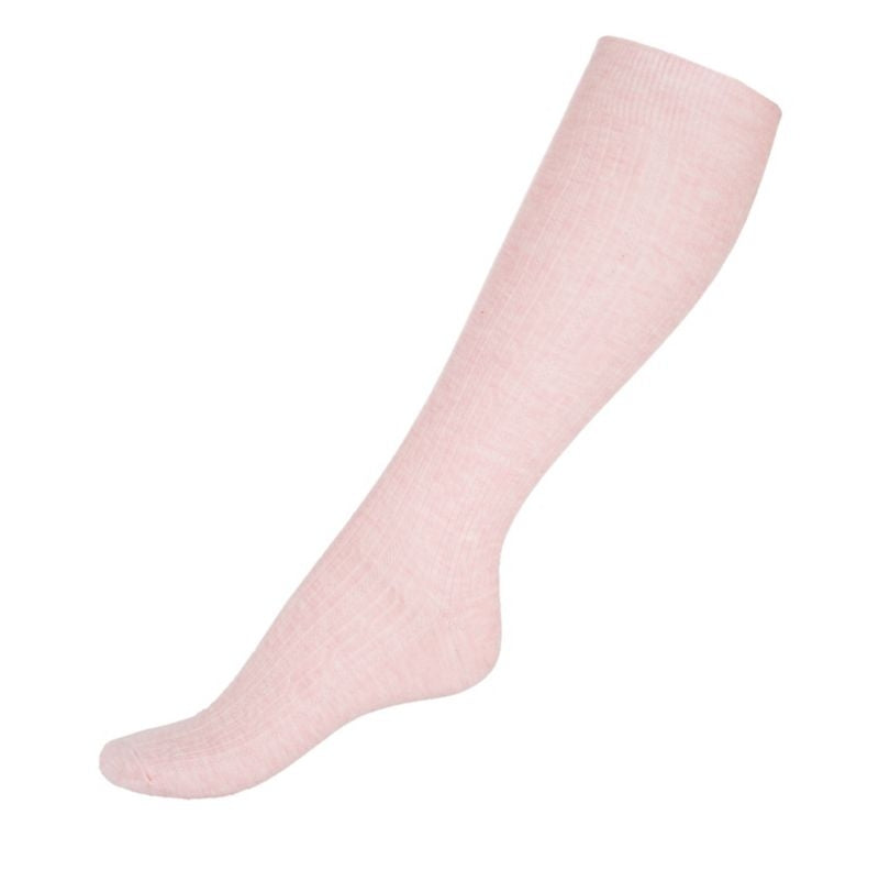 HorZe Ladies Eva Cableknit Socks 6-7.5 Chalk Pink