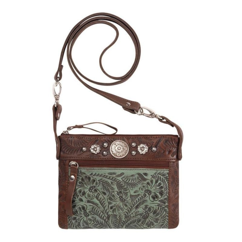 American West Trail Rider Hip/Crossbody Bag - Round Floral Conchos