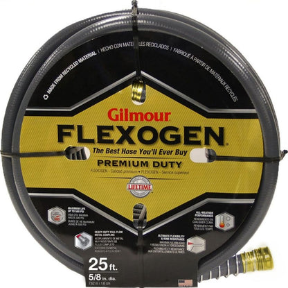 Flexogen 8-Ply Garden Hose 100ftx5/8 Gray