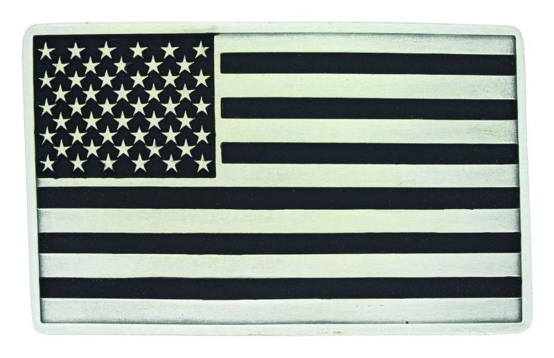 Antiqued American Flag Attitude Buckle Brn