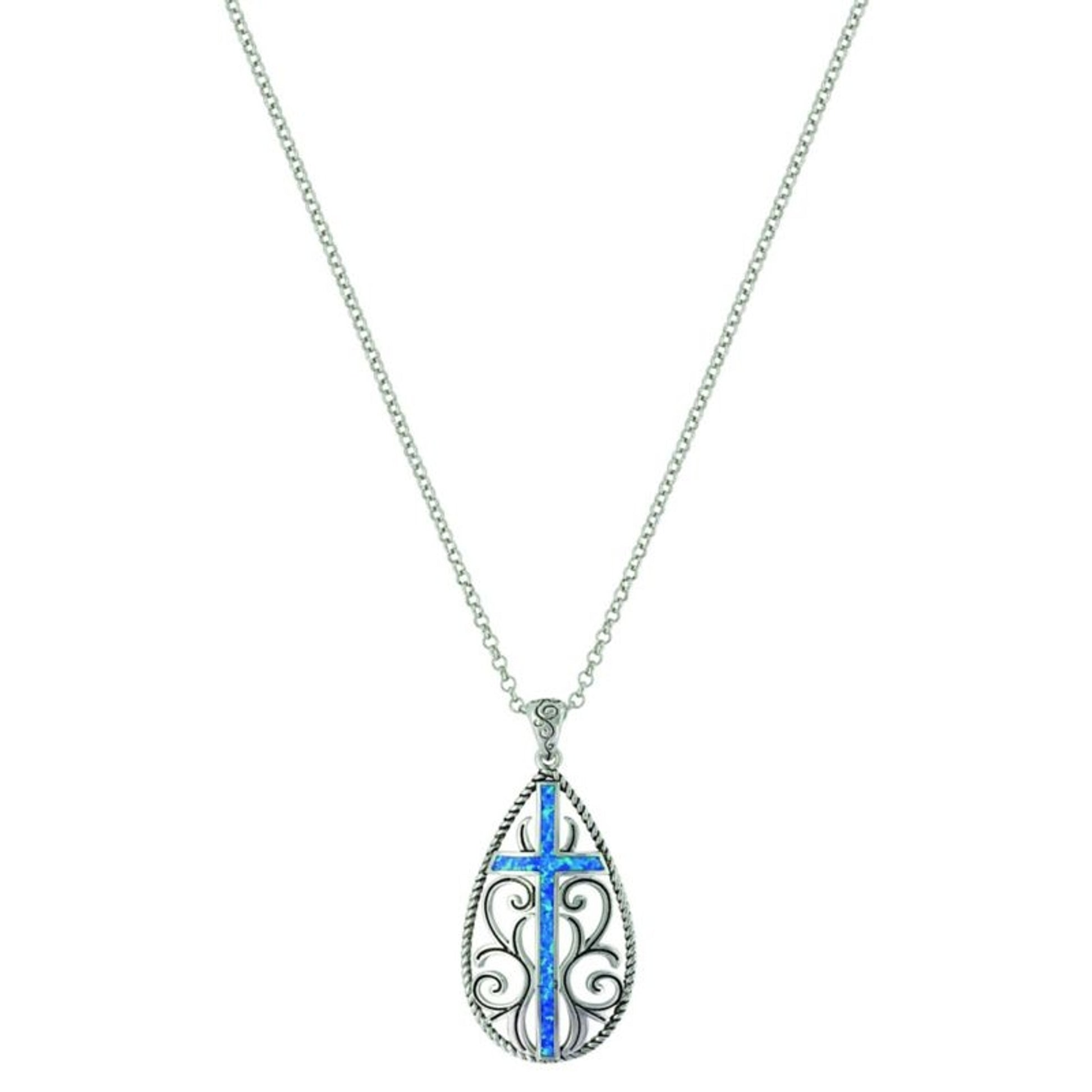Montana Silver Filigree Water Light Cross Necklace