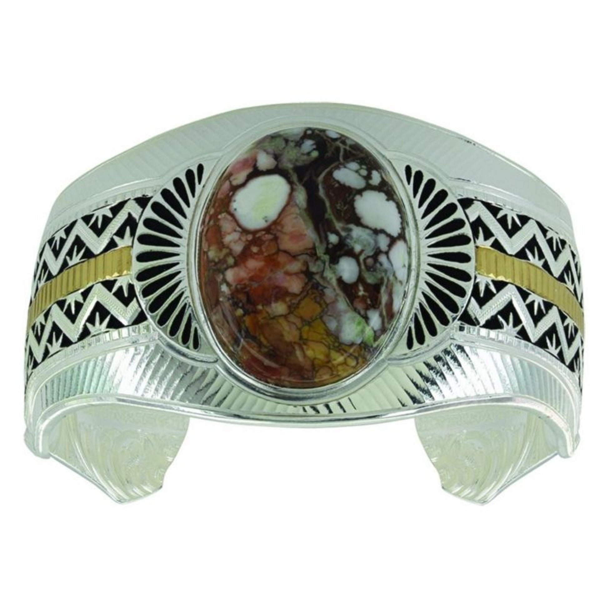 Two Tone Trails And Stars Cuff Bracelet