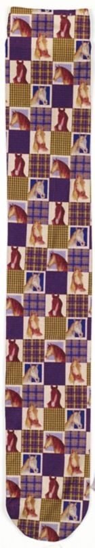 Ovation Ladies Zocks Boot Socks 9-11 Beige Horses