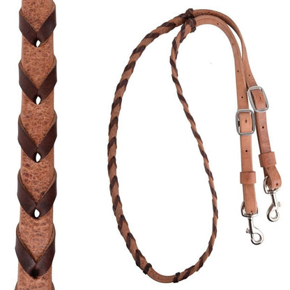 Martin 3/4 Barrel Reins With Colored Lace Brn