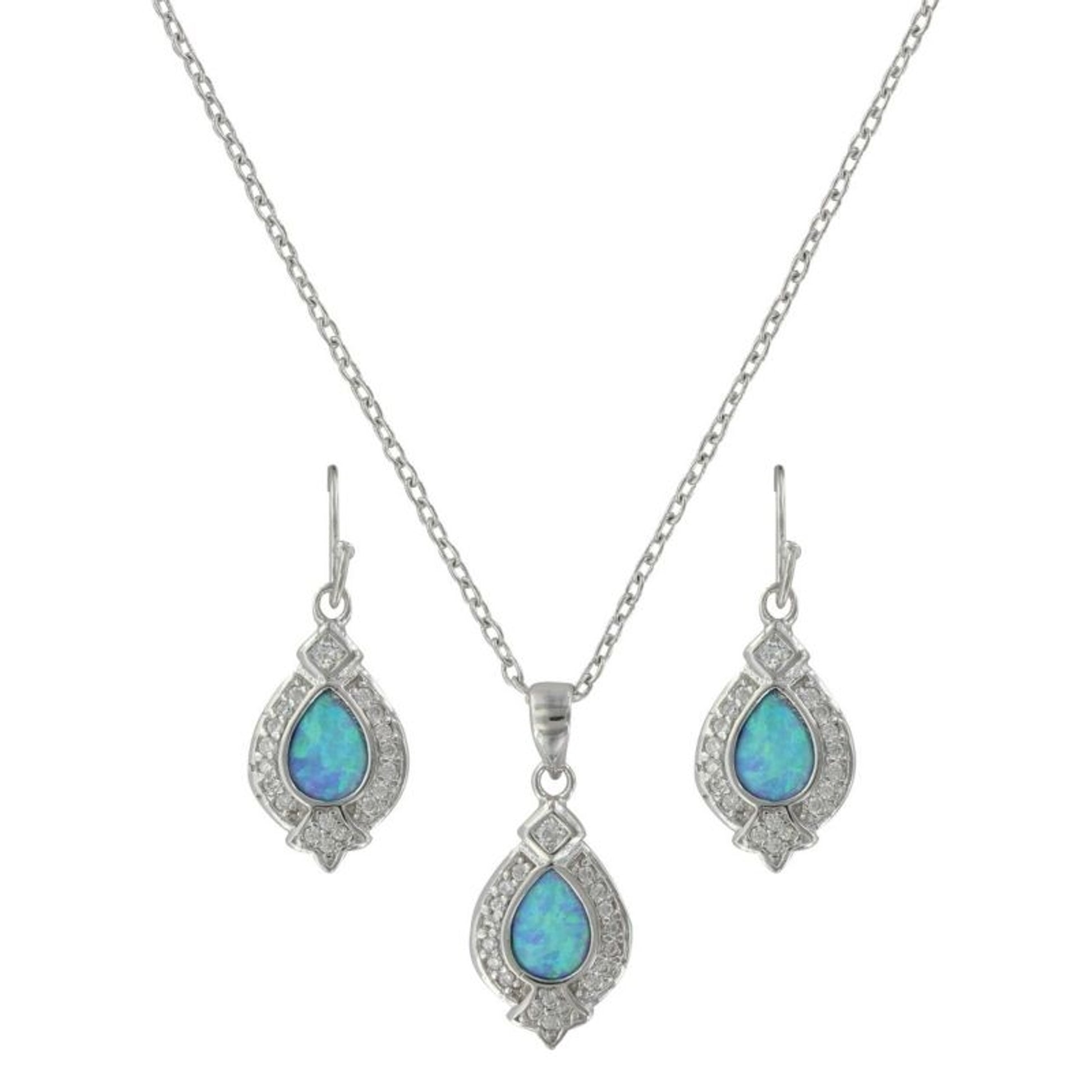 Fancy Pointed Teardrop Opal Jewelry Set