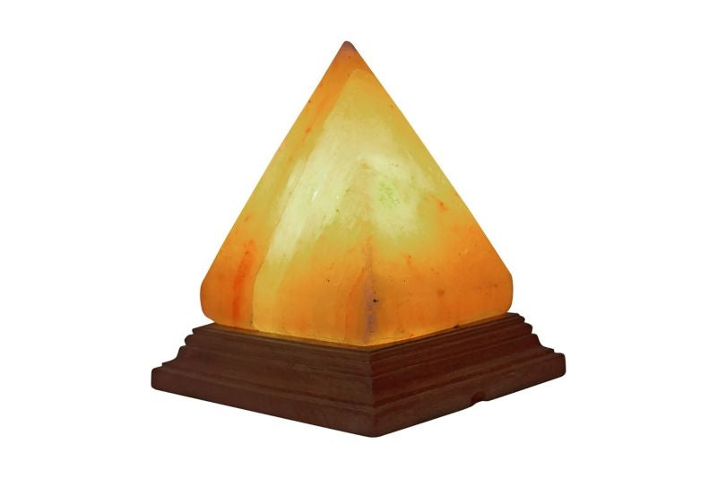 Himalayan Rock Salt Pyramid Lamp 6lbs Bk/Wh