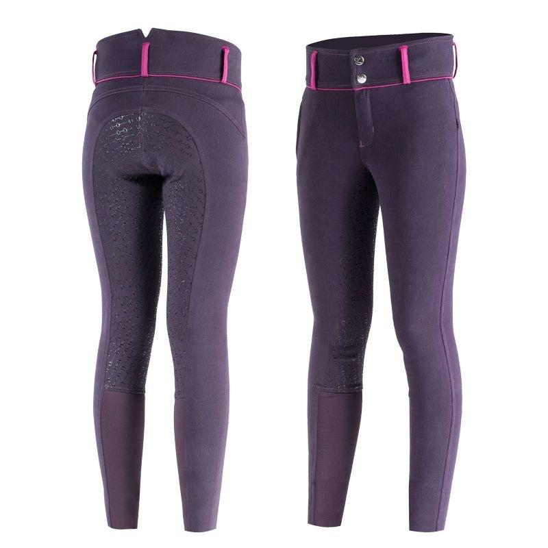 Horze Kids Silicone Full Seat Breeches S Purple