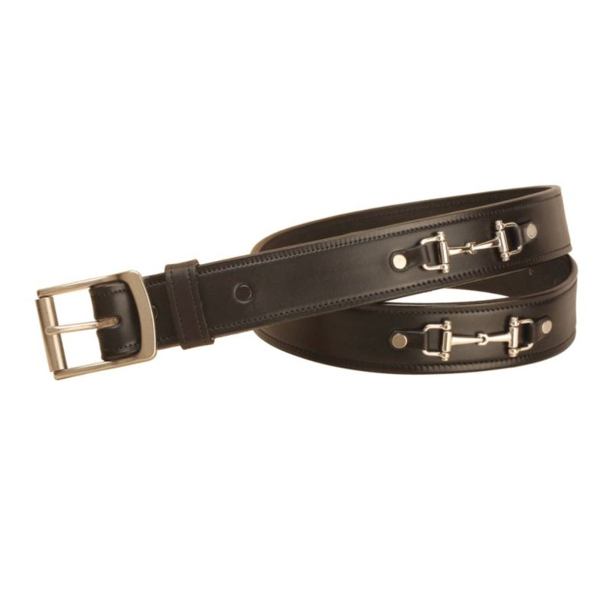 Tory Nickel Snaffle Bit Leather Belt 30 Black