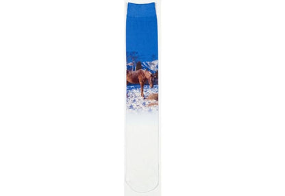Ovation Ladies Zocks Boot Socks 9-11 Beige Horses