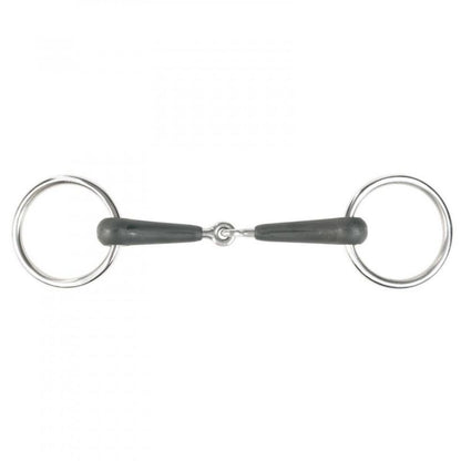 Horze Loose Ring Jointed Rubber Bit 4 in Black