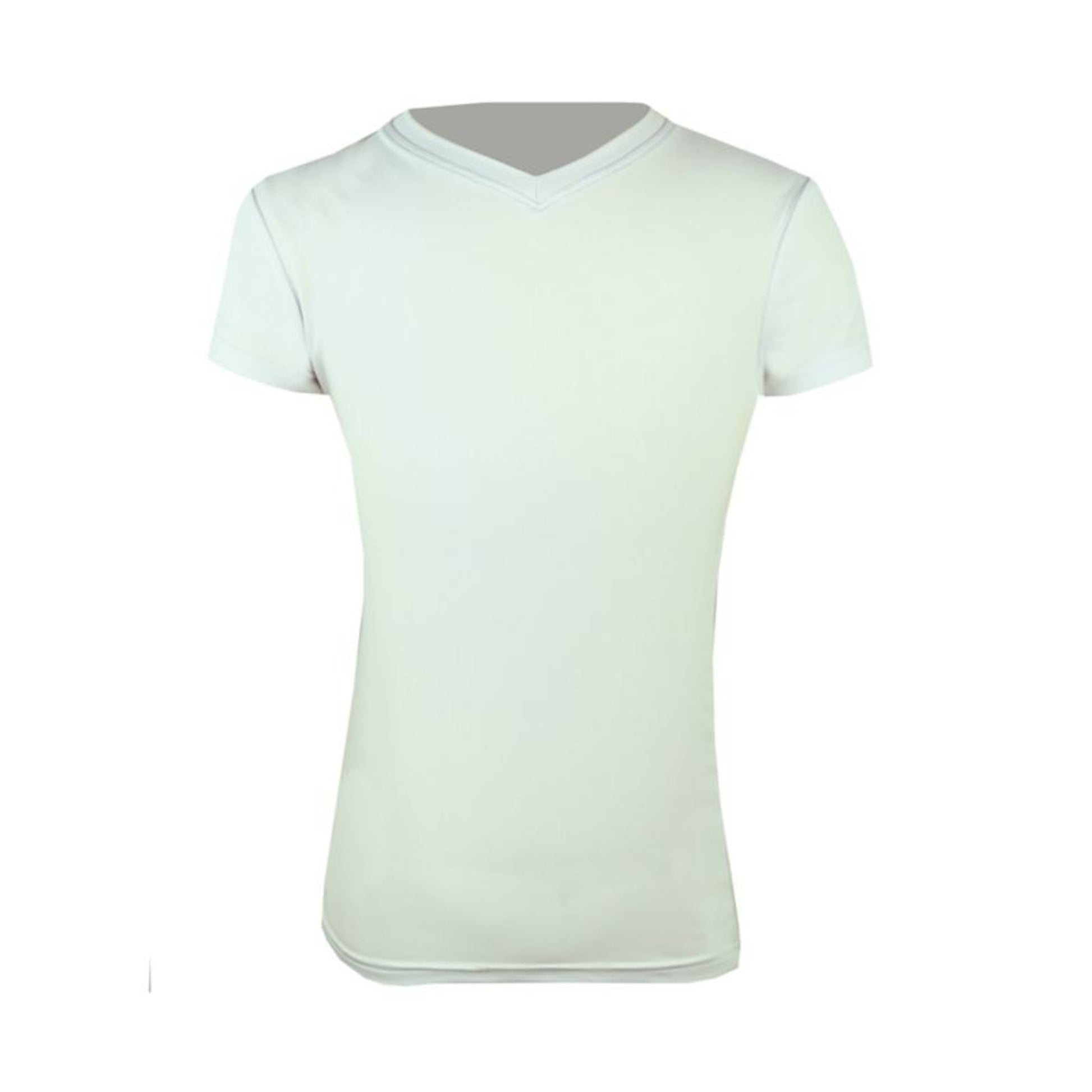 KAKI Short Sleeve V-Neck Exercise Shirt 10 White