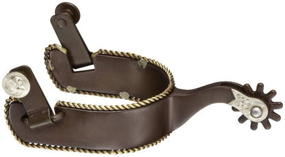 Tough1 Antique Brown Rope Edge Spurs