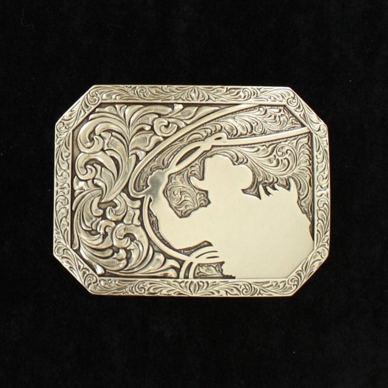 Nacona Mens Rectangle Stamped Edge Roping Cowboy B