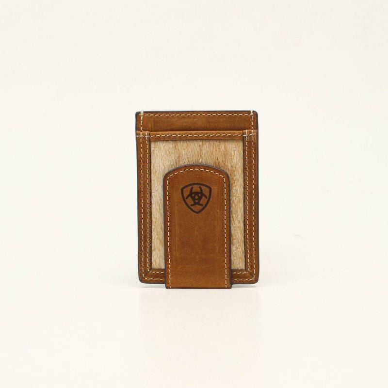 Ariat Mens Card Case Money Clip Calf Hair Wallet