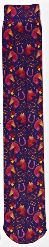 Ovation Ladies Zocks Boot Socks 9-11 Beige Horses