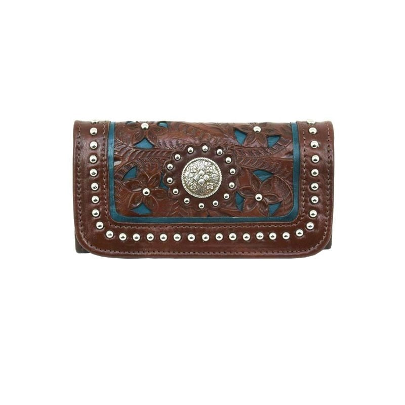 American West Ladies Lady Lace Tri-Fold Wallet