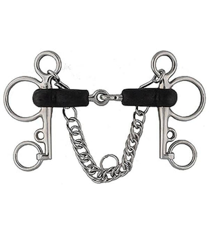 Jacks Rubber Mouth Pelham Bit 4-1/2" Stainless Ste