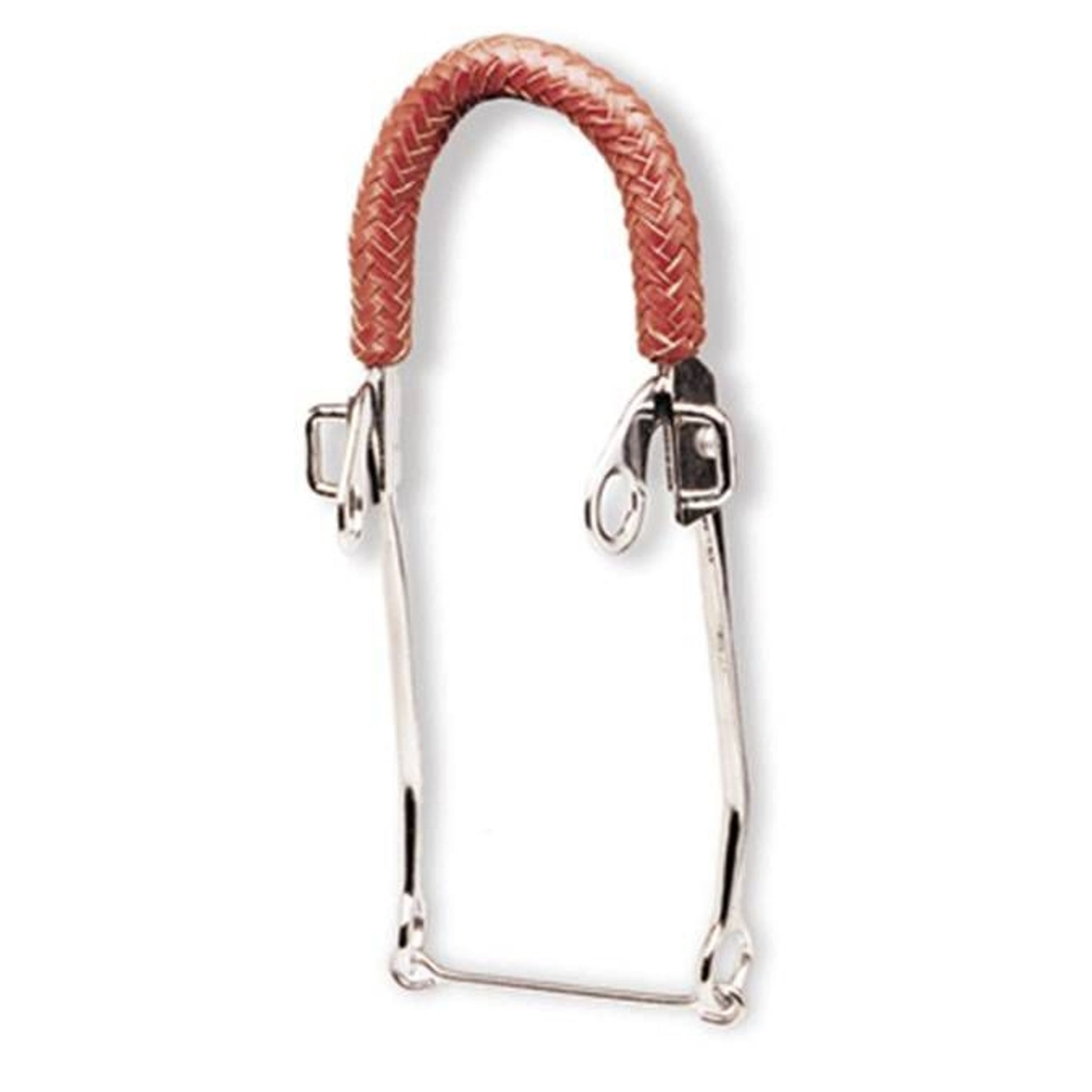 Jacks Braided Leather Hackamore Bit 9" Chrome Plat