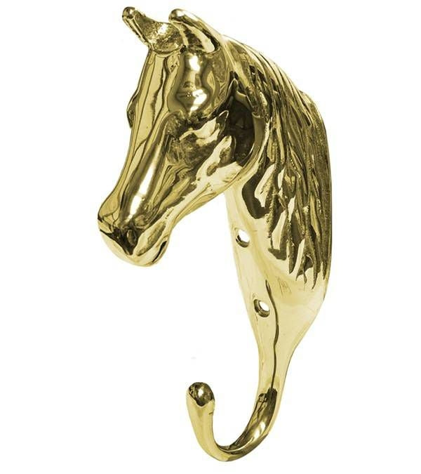 Jacks 3-D Horsehead Hook Solid Brass