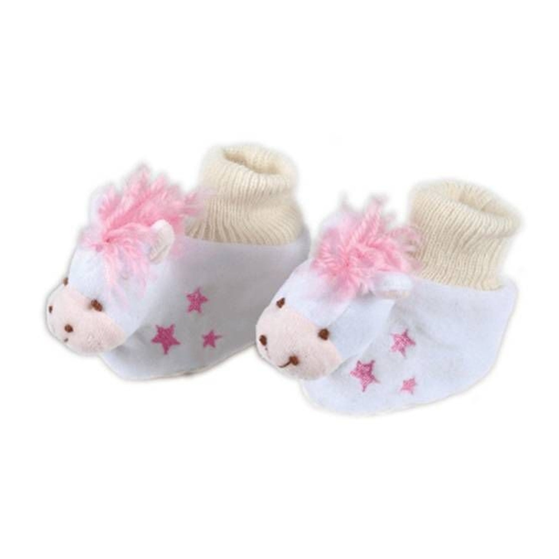 Jacks Horsey Baby Slippers One Size Pink
