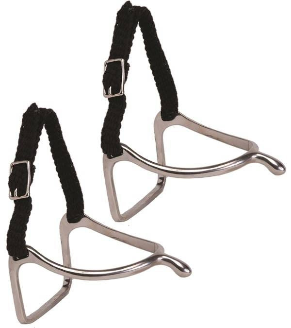 Jacks Ergonomic Spur w Knob ends SS Ladies Pair