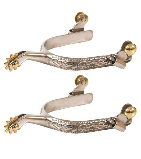 Jacks Spurs with Engraved Leaf Design - Sold in Pa