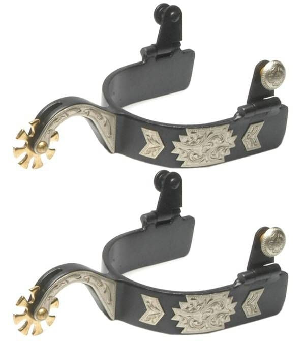 Jacks Gooseneck Spurs with Engraved German Gold an
