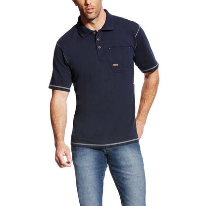 Ariat Mens Rebar Workman Short Sleeve Polo Large H