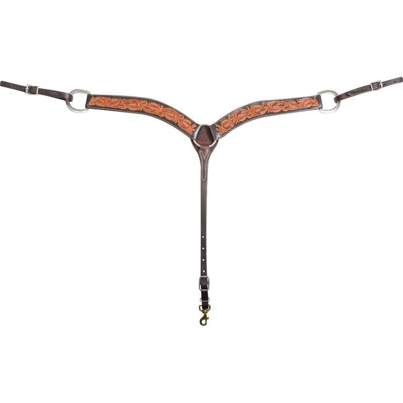 Martin Saddlery Floral Tooled Dyed Edge Breast Col