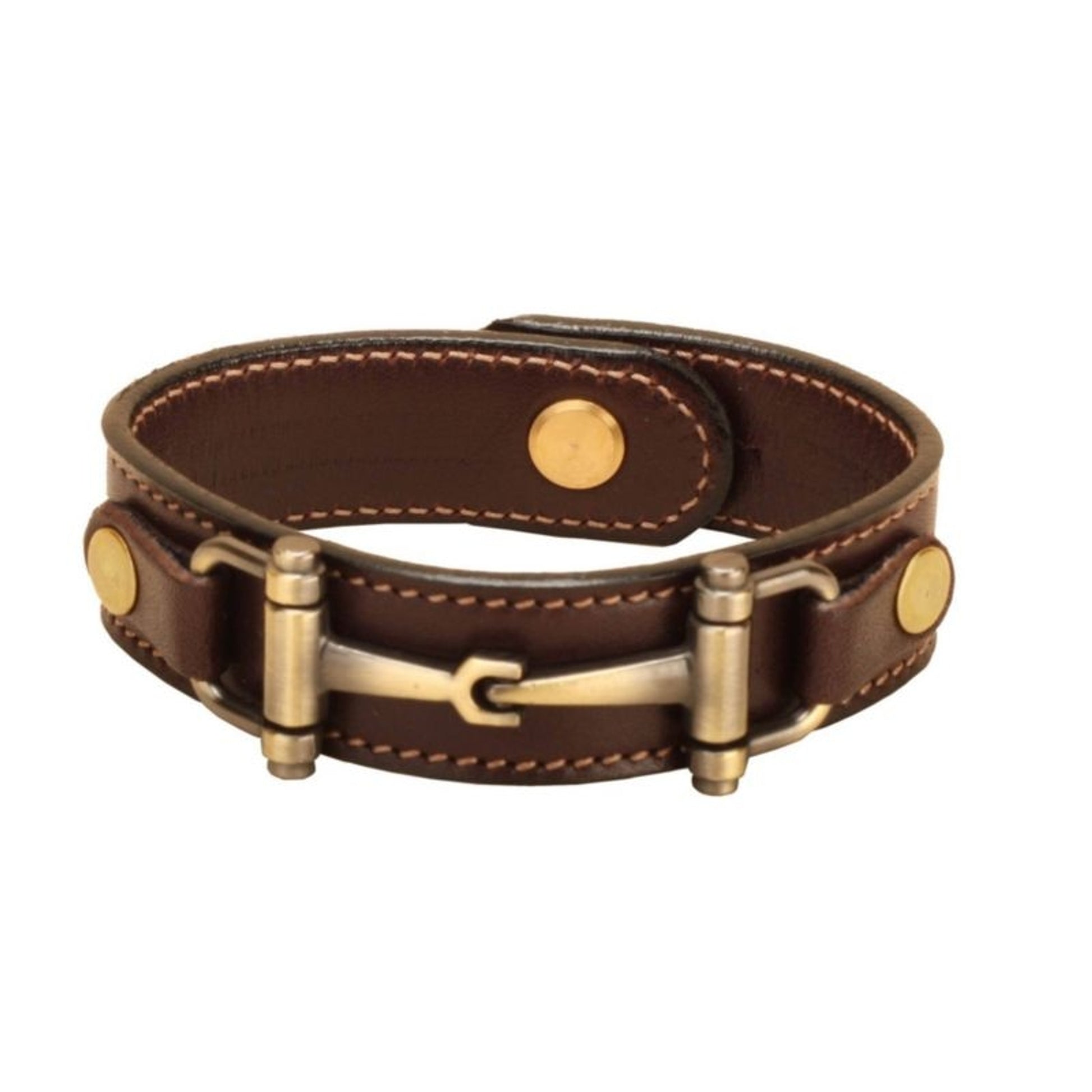 Tory Leather Bracelet With Snaffle Bits And Stud