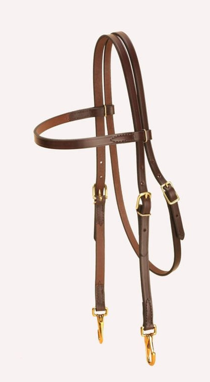 Tory Browband Training Brass Snap Bit Ends Blk