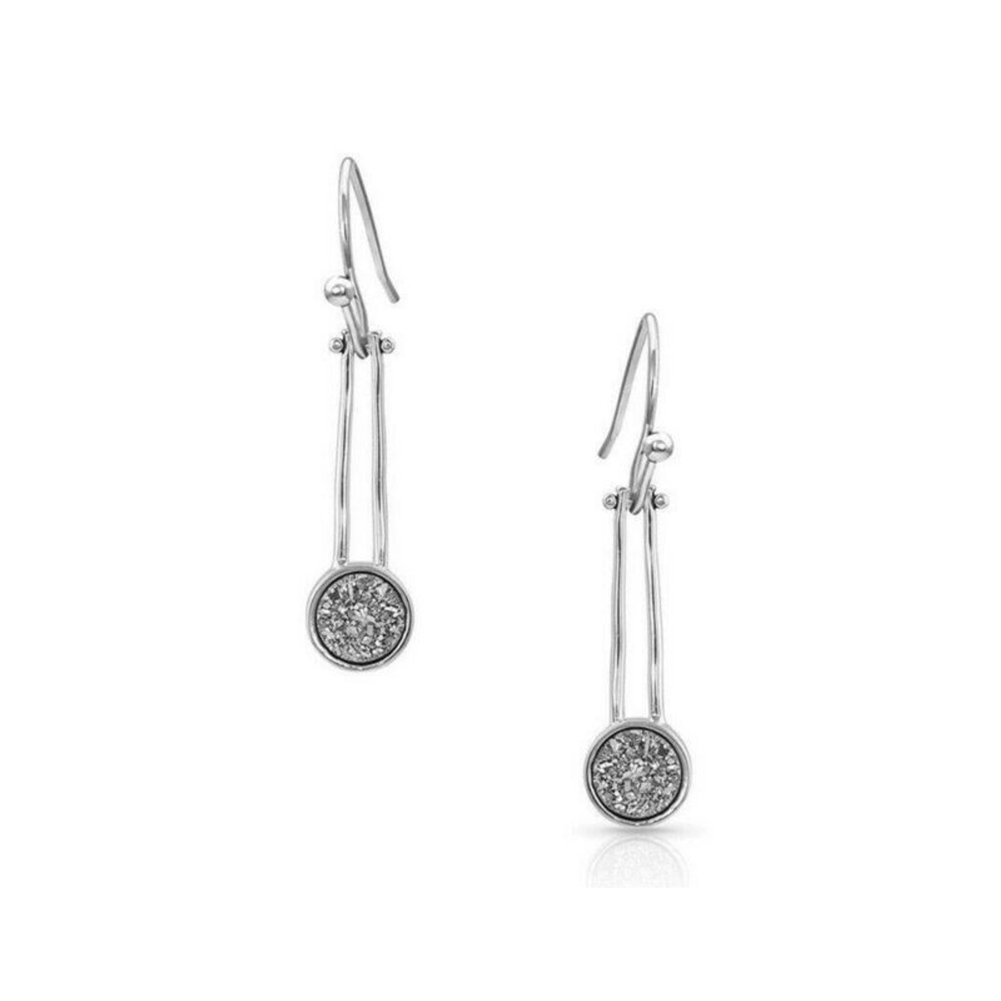 Montana Silversmiths Druzy Gong Stone Dangle Earri