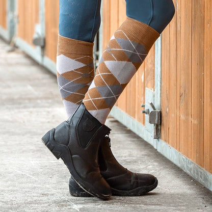 Horze Ladies Alana Checked Winter Socks 6-7.5 Afte