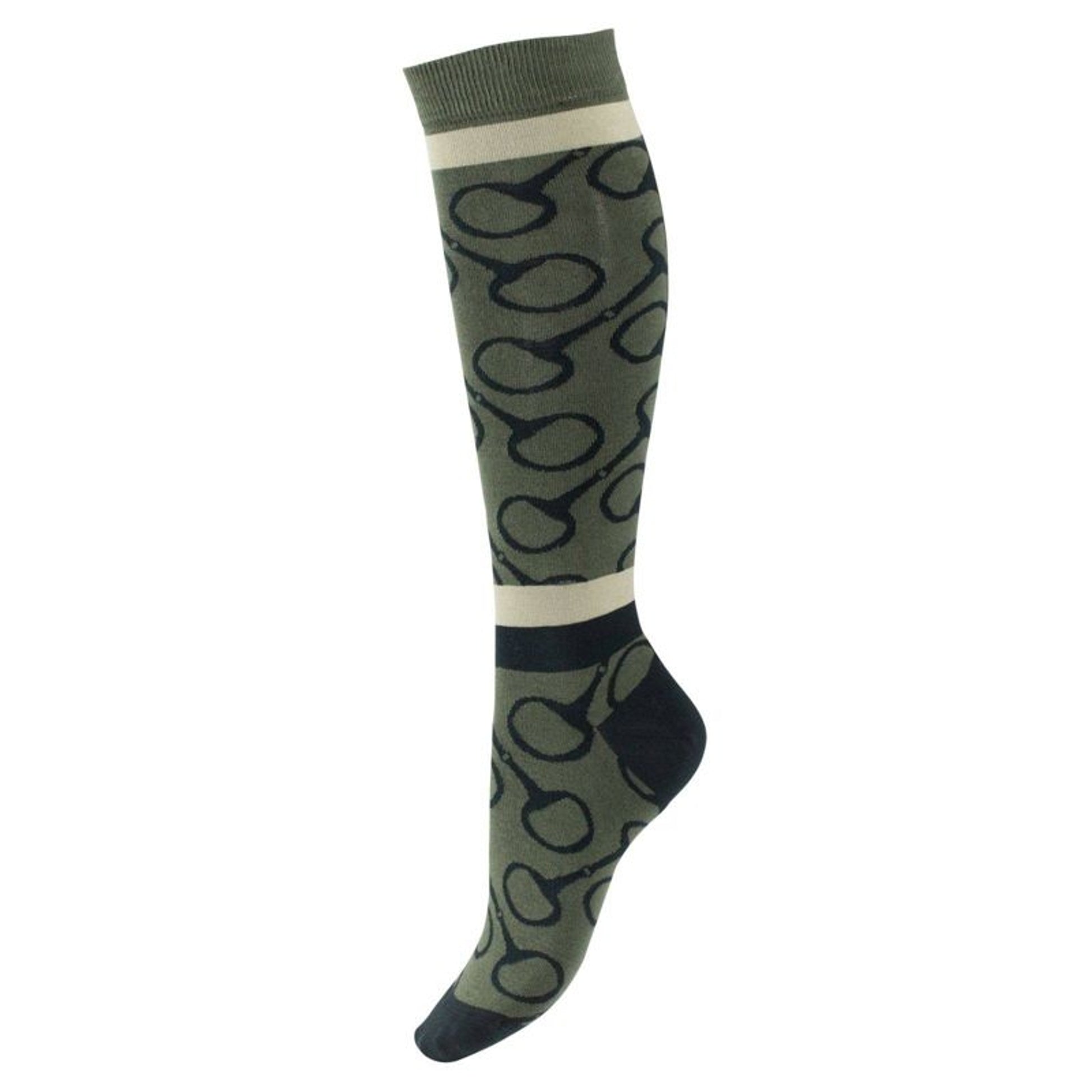 Horze Jacquard Knit Riding Knee Socks 6-7.5 Beetle