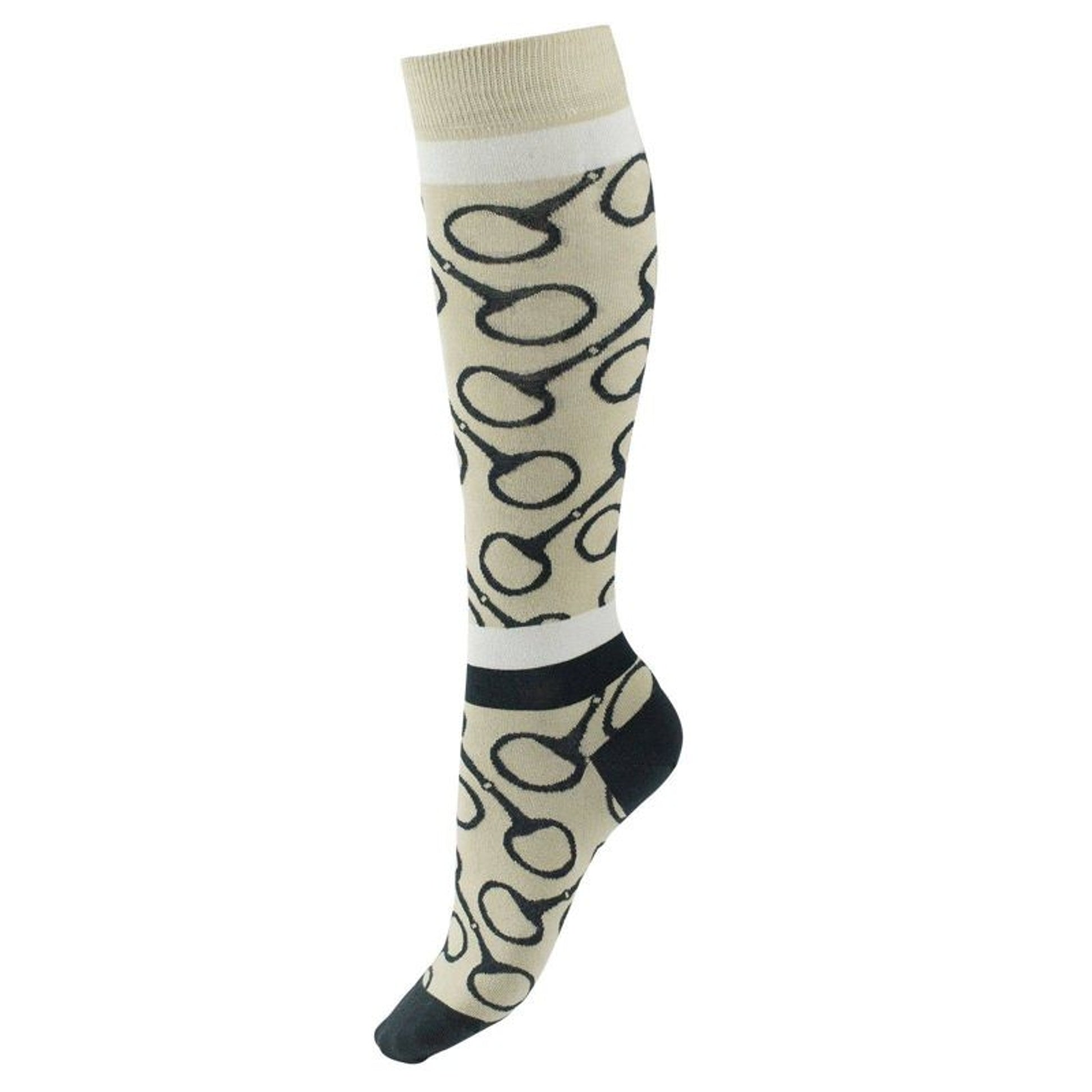 Horze Jacquard Knit Riding Knee Socks 6-7.5 Beetle