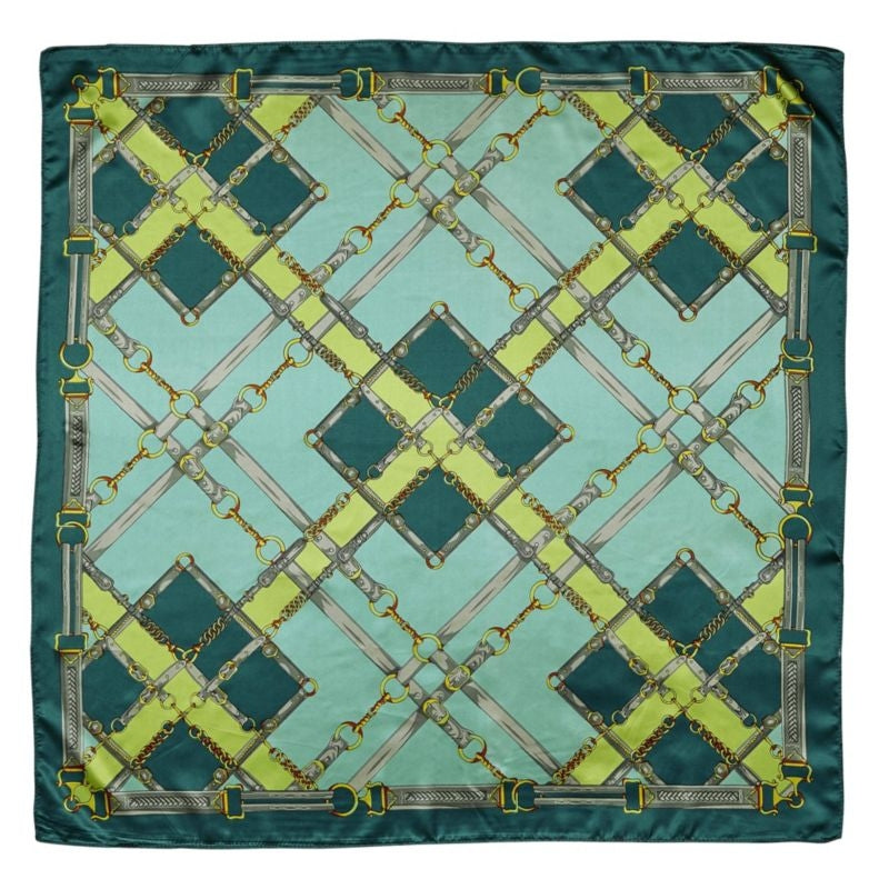 AWST Int'l Silky Plaid Snaffle Bit Scarf- Green- 3