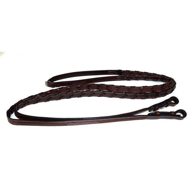 Nunn Finer Rubber Lined Laced Reins Pony Havana