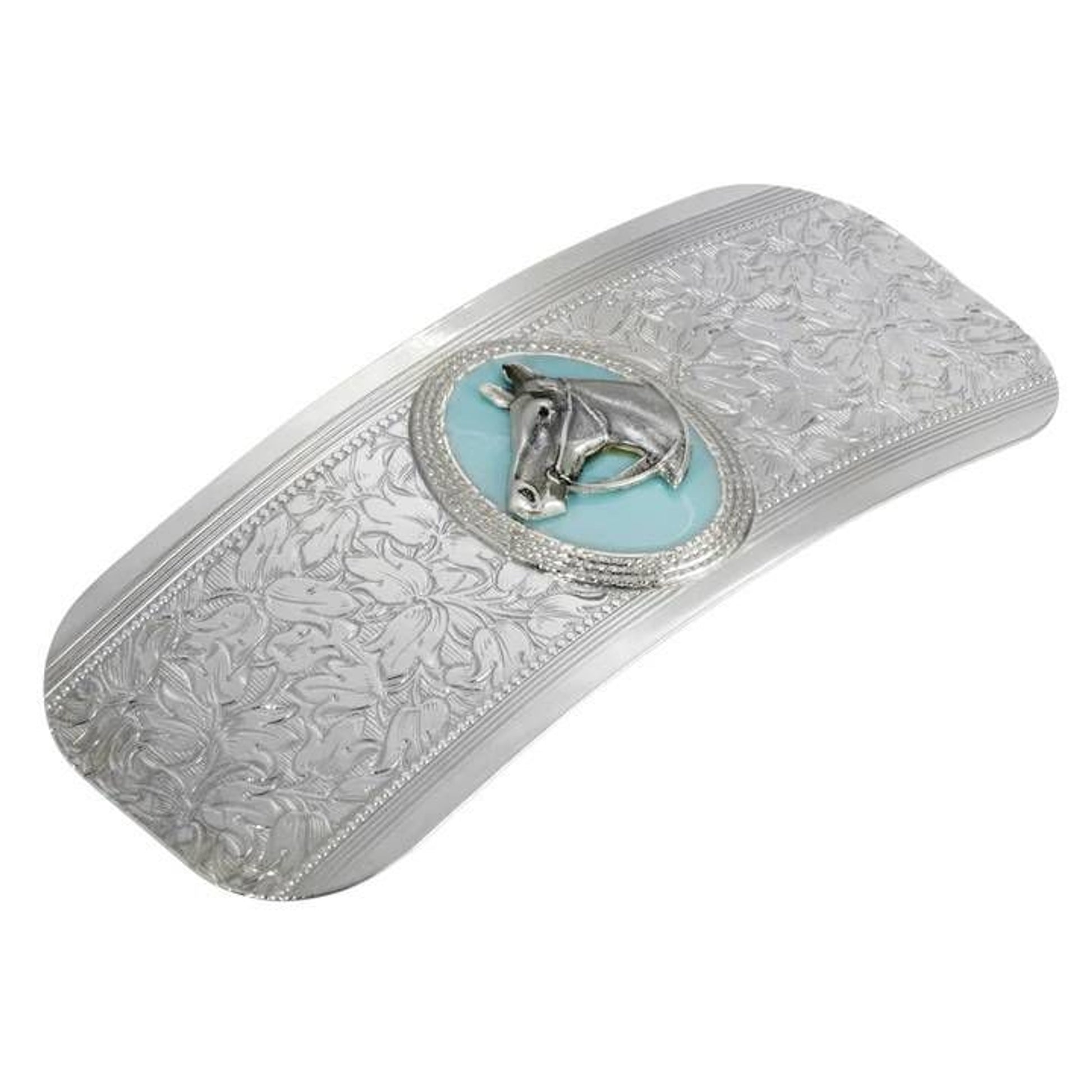 1928 Jewelry Turquoise Enamel Horse Head Barrette