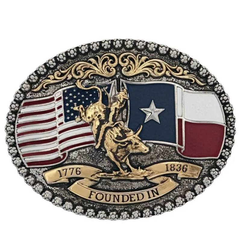 Montana Silversmiths Texas 1836 Attitude Belt Buck