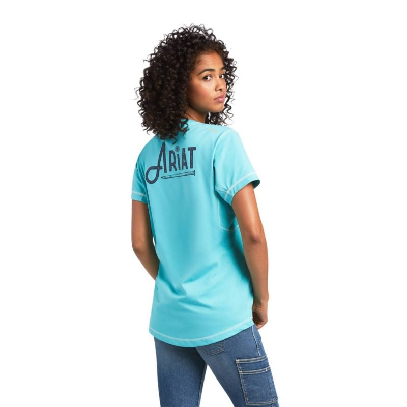 Ariat Ladies Rebar Workman Graphic Ariat Logo T-Sh
