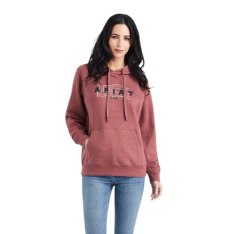 Ariat Ladies Real Usa Chest Logo Hoodie