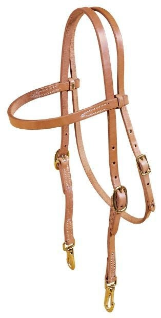 Browband Single Ply Training Headstall 5/8in Bk/Gy