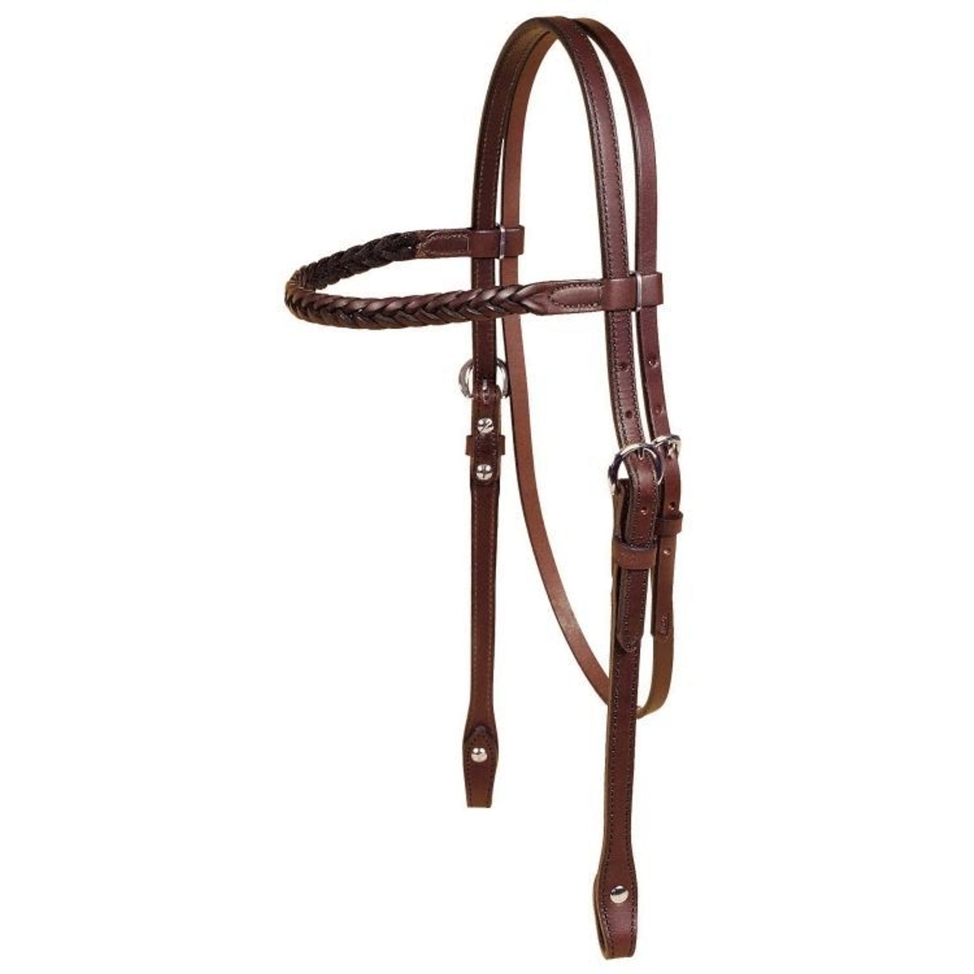 Tory Braided Brow Band Headstall Bk/Gry