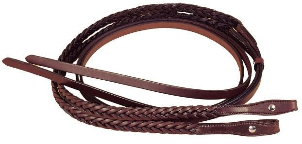 Tory Leather Braided Flared Rein 5/8 x 7ft Brn